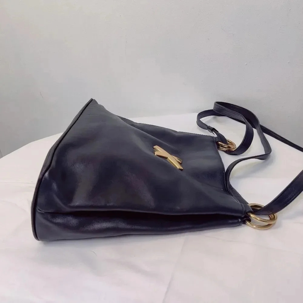 Paloma Picasso vintage black leather shoulder bag - Picture 8 of 16